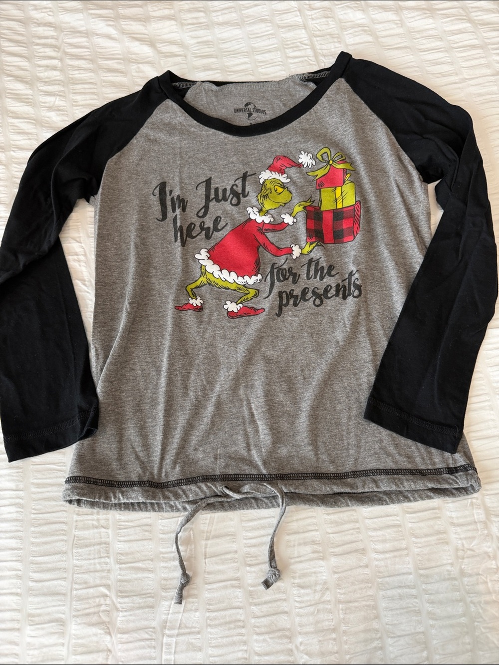 Grinch Raglan Holiday Long Sleeved Shirt